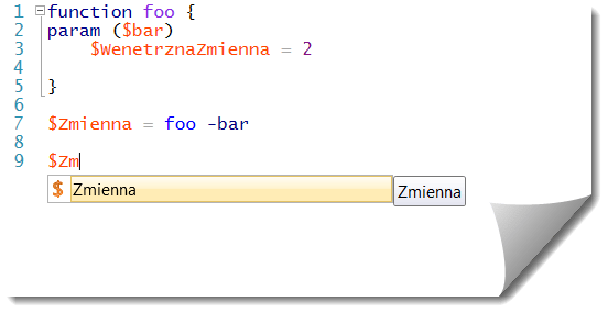 PowerShell-ISE-Dopelnianie-Zmiennych-Uwzgledniajace-Kontekst