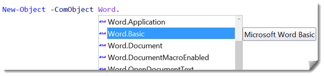 PowerShell-Intellisense-ObiektyCom